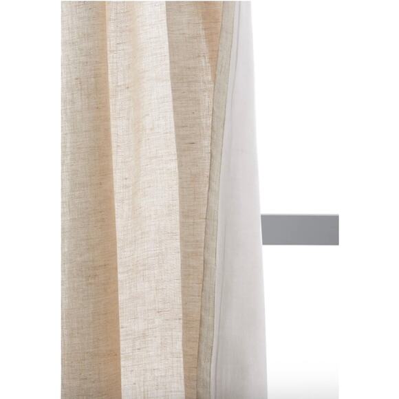 Quince European Linen Curtain Light FilteringSet of 2 48 X 96 Color Sand - Picture 1 of 4